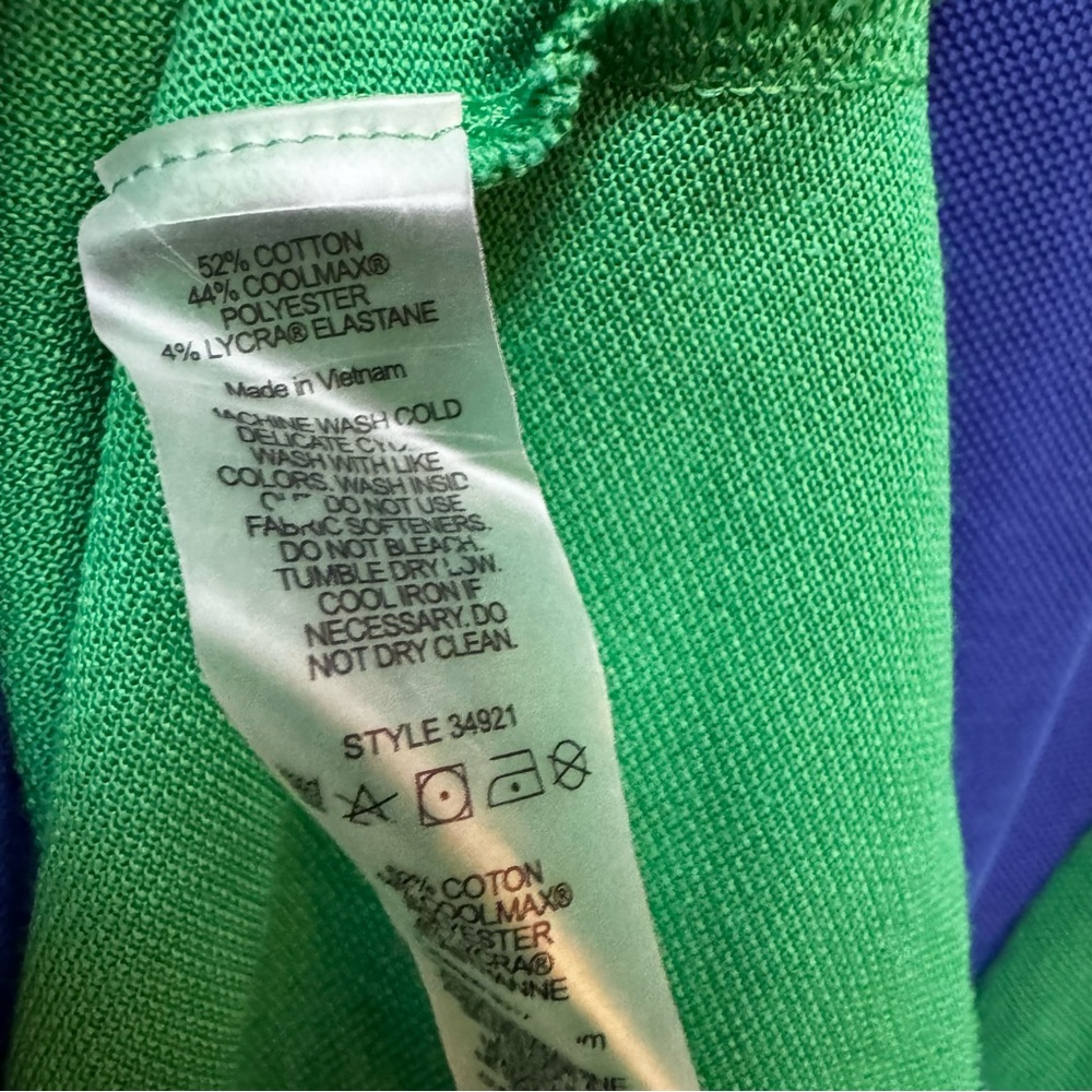 Tory Burch Sport Colorblock Pique Polo Dress Green Blue - Picture 5 of 7